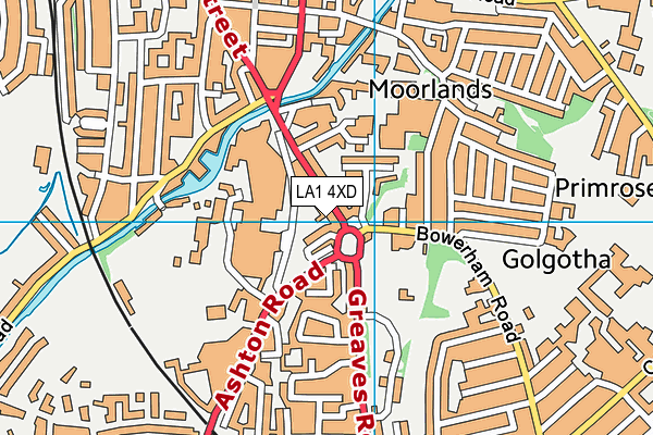 LA1 4XD map - OS VectorMap District (Ordnance Survey)