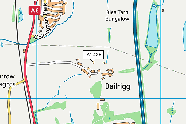 LA1 4XR map - OS VectorMap District (Ordnance Survey)