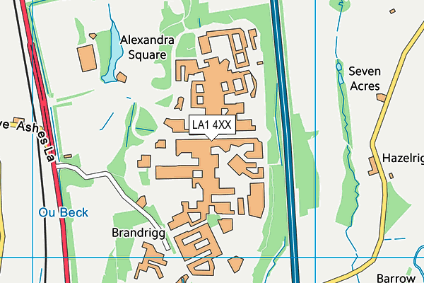 Lancaster University Sports Centre map (LA1 4XX) - OS VectorMap District (Ordnance Survey)