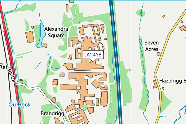 LA1 4YB map - OS VectorMap District (Ordnance Survey)