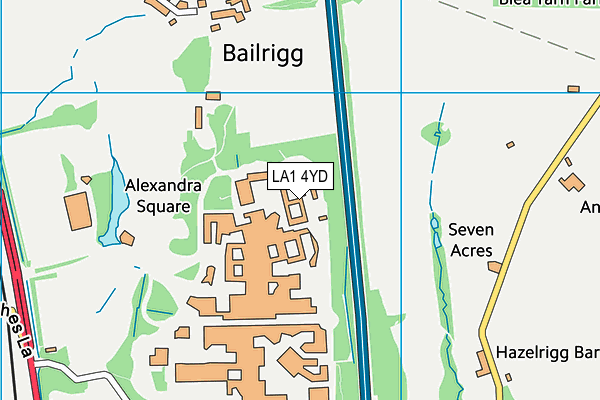 LA1 4YD map - OS VectorMap District (Ordnance Survey)