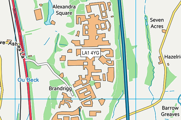 LA1 4YG map - OS VectorMap District (Ordnance Survey)