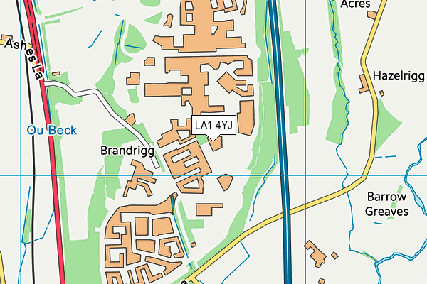 LA1 4YJ map - OS VectorMap District (Ordnance Survey)