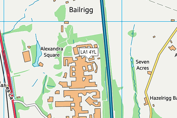LA1 4YL map - OS VectorMap District (Ordnance Survey)