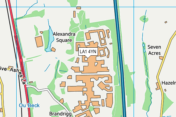 LA1 4YN map - OS VectorMap District (Ordnance Survey)