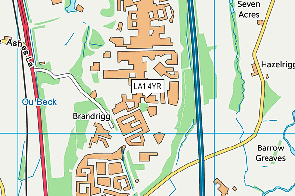 LA1 4YR map - OS VectorMap District (Ordnance Survey)