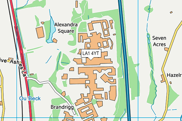 LA1 4YT map - OS VectorMap District (Ordnance Survey)
