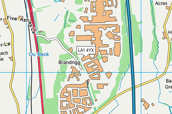 LA1 4YX map - OS VectorMap District (Ordnance Survey)