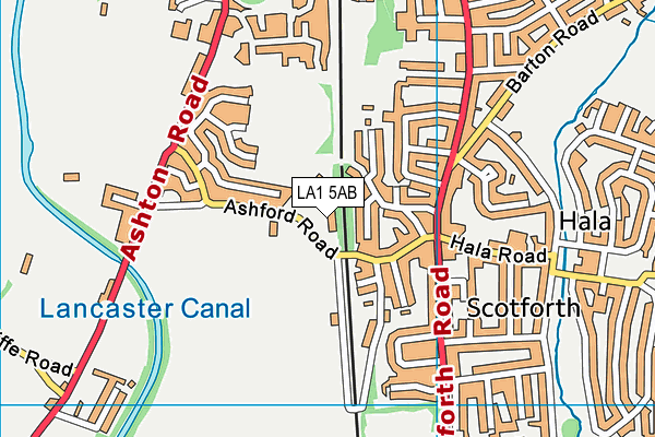 LA1 5AB map - OS VectorMap District (Ordnance Survey)