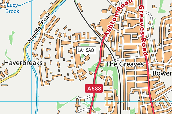 LA1 5AQ map - OS VectorMap District (Ordnance Survey)