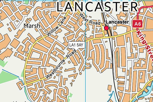 LA1 5AY map - OS VectorMap District (Ordnance Survey)
