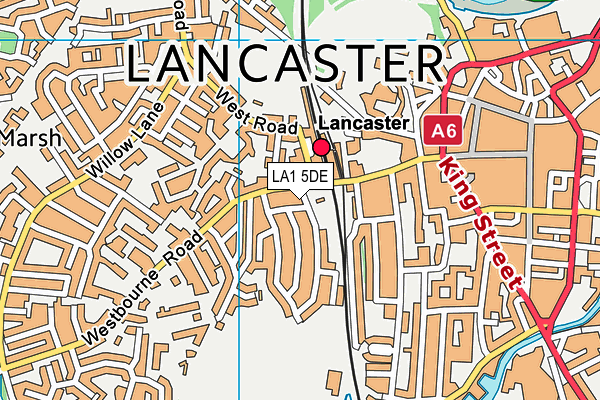 LA1 5DE map - OS VectorMap District (Ordnance Survey)