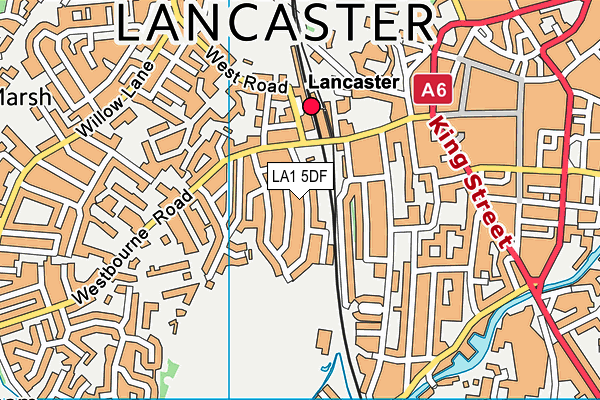LA1 5DF map - OS VectorMap District (Ordnance Survey)
