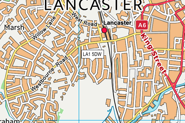LA1 5DW map - OS VectorMap District (Ordnance Survey)