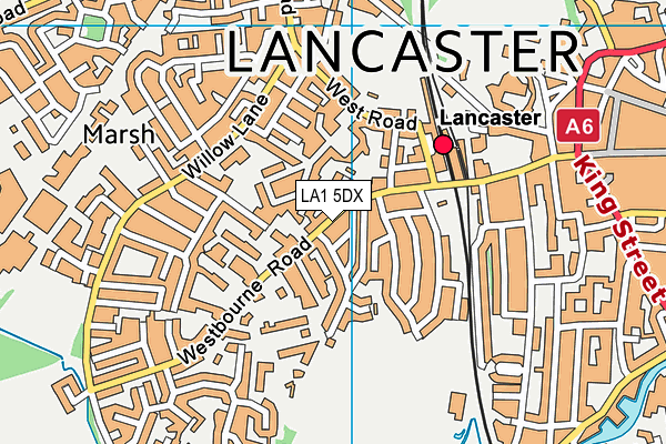 LA1 5DX map - OS VectorMap District (Ordnance Survey)