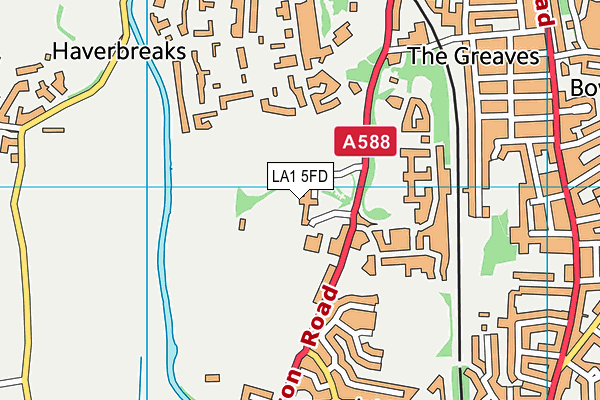 LA1 5FD map - OS VectorMap District (Ordnance Survey)