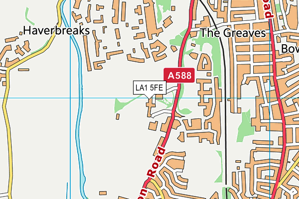 LA1 5FE map - OS VectorMap District (Ordnance Survey)