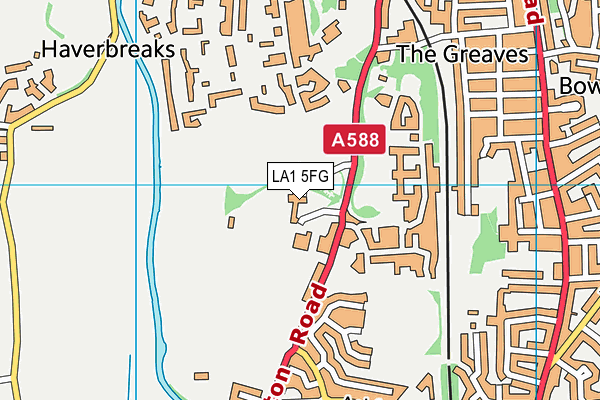 LA1 5FG map - OS VectorMap District (Ordnance Survey)