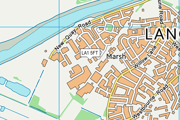 LA1 5FT map - OS VectorMap District (Ordnance Survey)