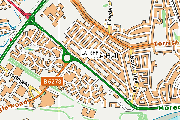 LA1 5HF map - OS VectorMap District (Ordnance Survey)