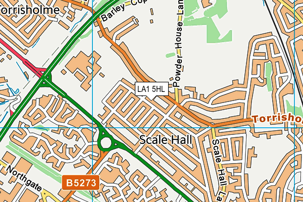 LA1 5HL map - OS VectorMap District (Ordnance Survey)