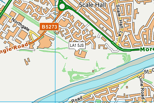 LA1 5JS map - OS VectorMap District (Ordnance Survey)