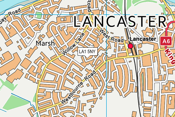 LA1 5NY map - OS VectorMap District (Ordnance Survey)