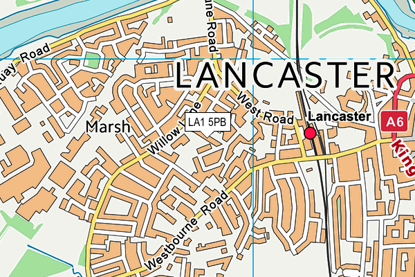 LA1 5PB map - OS VectorMap District (Ordnance Survey)