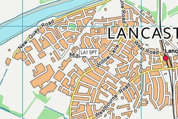 LA1 5PT map - OS VectorMap District (Ordnance Survey)