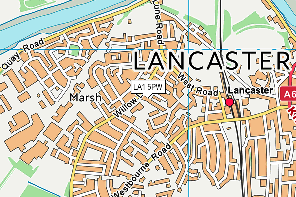 LA1 5PW map - OS VectorMap District (Ordnance Survey)