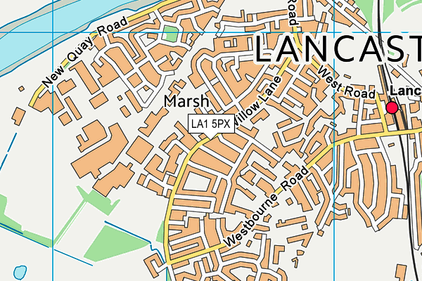 LA1 5PX map - OS VectorMap District (Ordnance Survey)