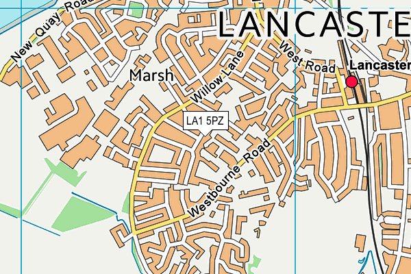 LA1 5PZ map - OS VectorMap District (Ordnance Survey)