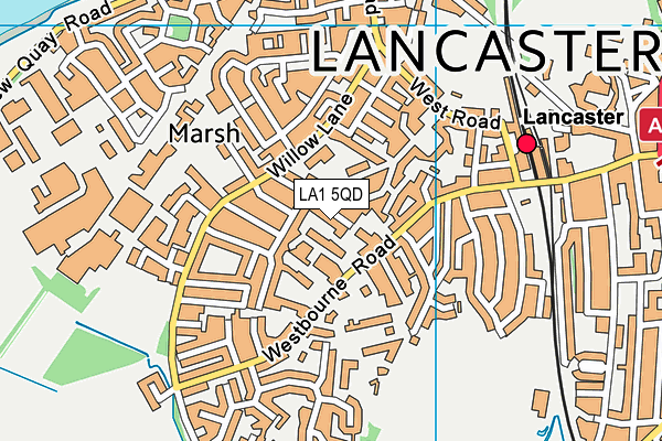LA1 5QD map - OS VectorMap District (Ordnance Survey)