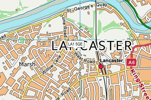 LA1 5QE map - OS VectorMap District (Ordnance Survey)