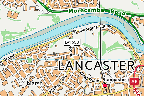 Lancaster Cricket & Sports Club map (LA1 5QU) - OS VectorMap District (Ordnance Survey)