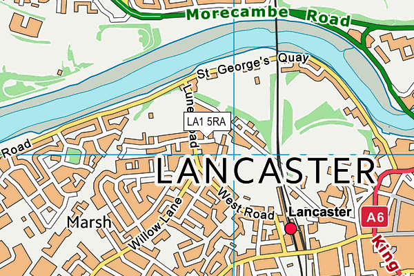 LA1 5RA map - OS VectorMap District (Ordnance Survey)