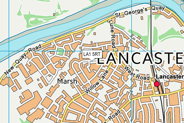 LA1 5RT map - OS VectorMap District (Ordnance Survey)