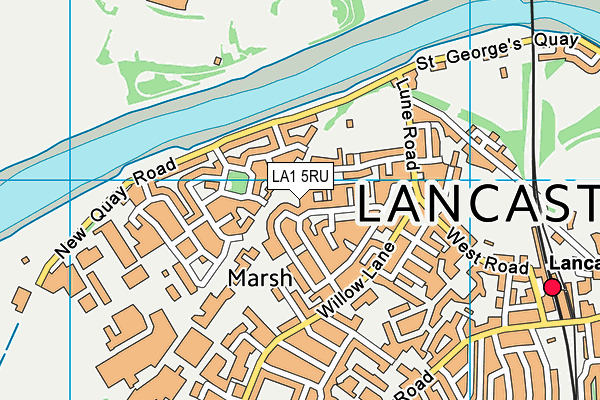 LA1 5RU map - OS VectorMap District (Ordnance Survey)