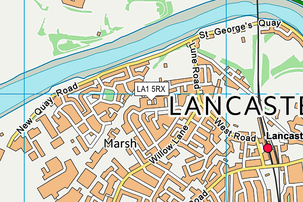 LA1 5RX map - OS VectorMap District (Ordnance Survey)