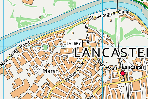 LA1 5RY map - OS VectorMap District (Ordnance Survey)