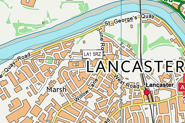 LA1 5RZ map - OS VectorMap District (Ordnance Survey)
