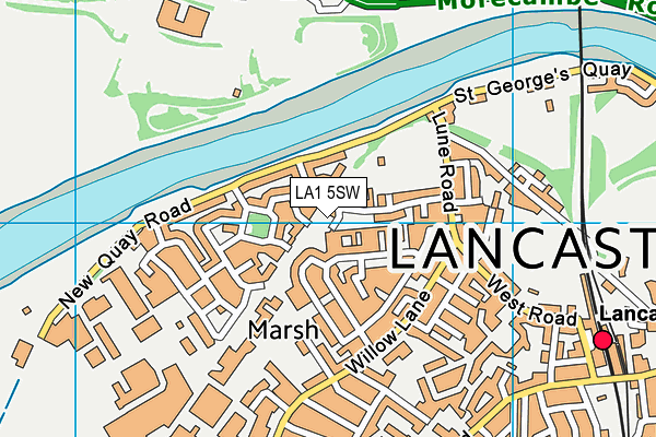 LA1 5SW map - OS VectorMap District (Ordnance Survey)