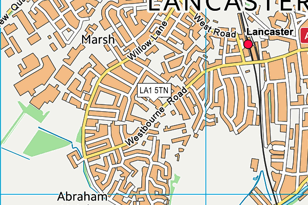 LA1 5TN map - OS VectorMap District (Ordnance Survey)