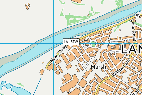 LA1 5TW map - OS VectorMap District (Ordnance Survey)