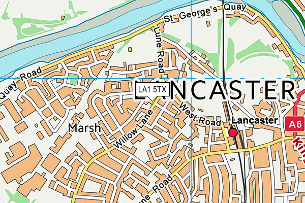 LA1 5TX map - OS VectorMap District (Ordnance Survey)