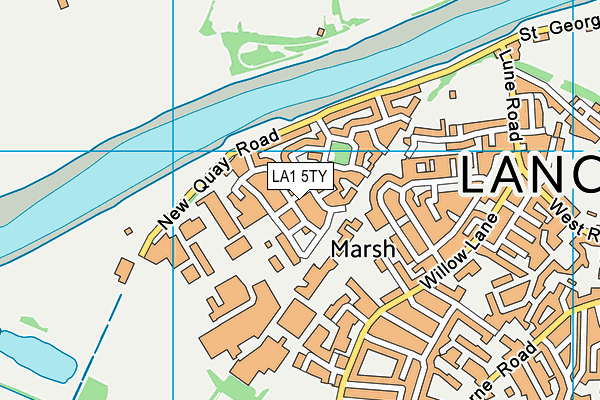 LA1 5TY map - OS VectorMap District (Ordnance Survey)