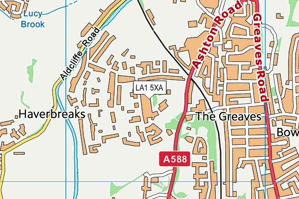 LA1 5XA map - OS VectorMap District (Ordnance Survey)