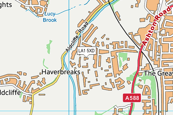 LA1 5XD map - OS VectorMap District (Ordnance Survey)