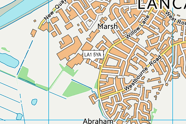 LA1 5YA map - OS VectorMap District (Ordnance Survey)
