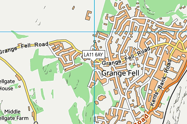 LA11 6AY map - OS VectorMap District (Ordnance Survey)